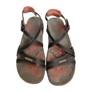 Merrell Sandspur Cocoa Coral Strappy Sandal Brown Hook Loop Shoe Sz 8 #1524